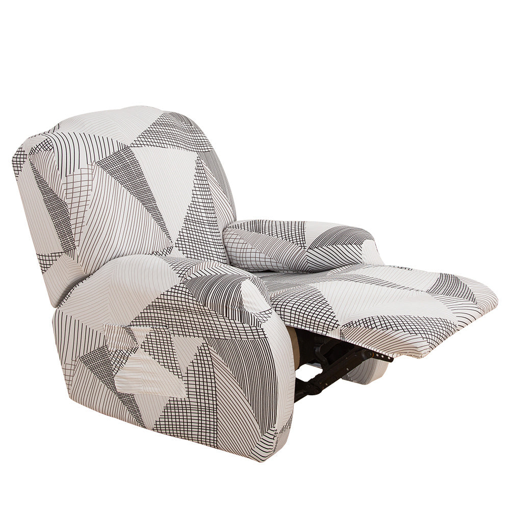 4Pcs/set Milk Stretch Recliner Sofa Covers – Elastic, Washable, and Stylish Protection for Your Living Room!