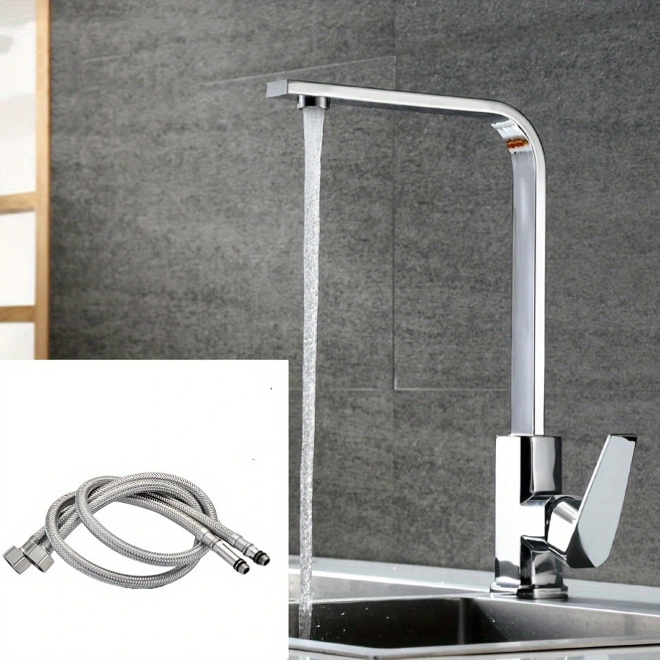 AquaHarvest Pro – Rotatable Faucet for Vegetable Sinks with Modern Design and Hot & Cold Water Control!