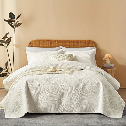 3pcs Elegant Microfiber Quilt Set – Comfort, Style, and Soundwave Technology for All Seasons!