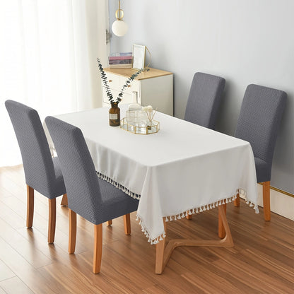 4/6Pcs T-shaped Shaking Grain Velvet Elastic Dining Chair Covers – Modern Style and Protection for Your Chairs!