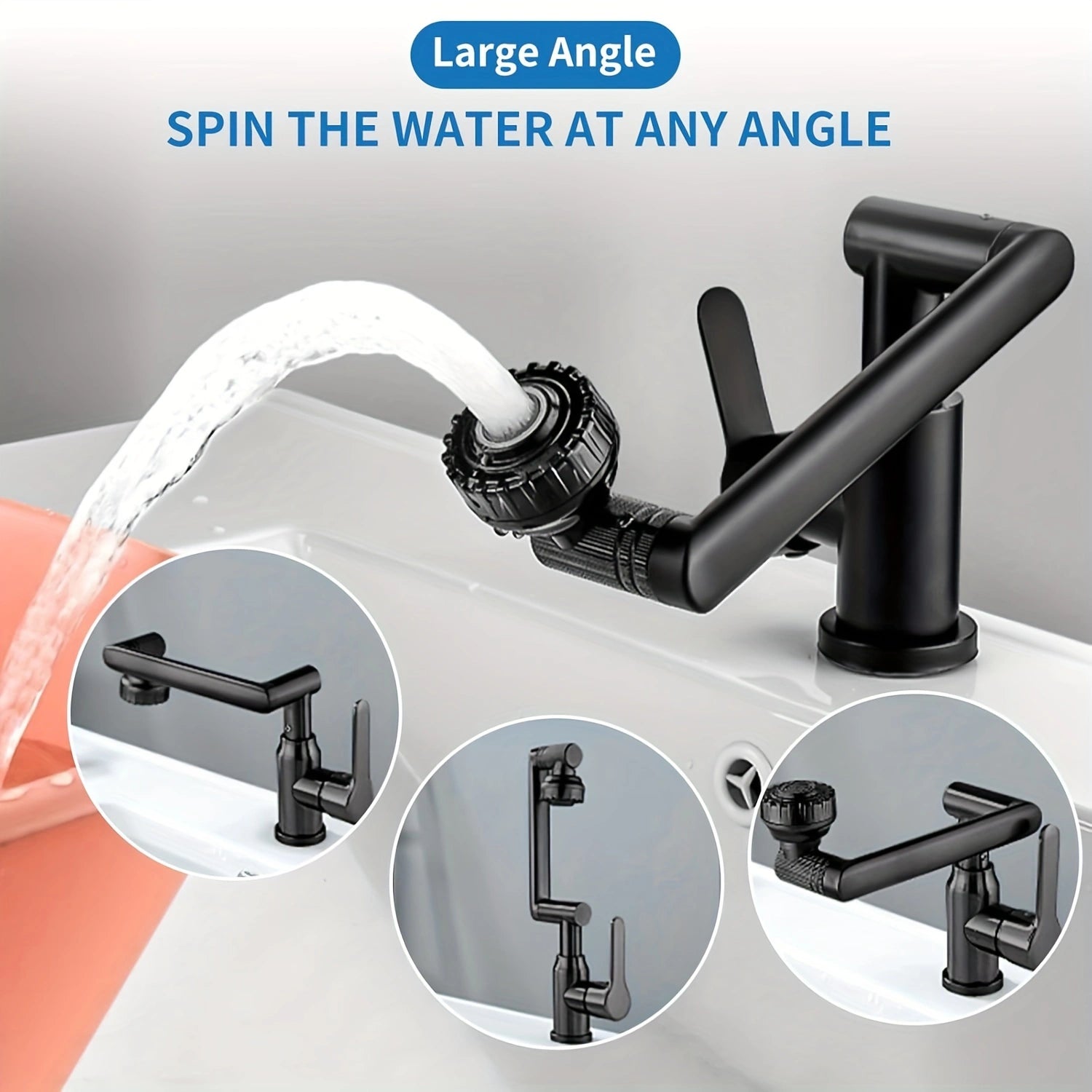 AquaSwivel Pro – Matte Swivel Faucet for Kitchen and Bathroom with 1080° Rotation and Modern Design!