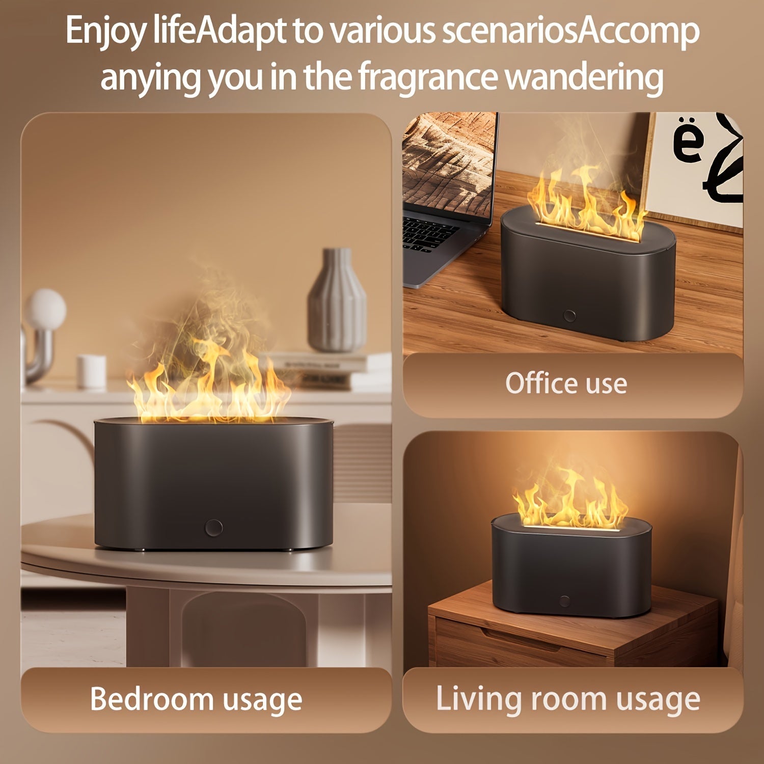 7-Color Simulated Flame Humidifier