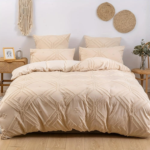 Champagne Plush Duvet Cover Set – Comfort, Style, and Ribbed Design for Your Bedroom!