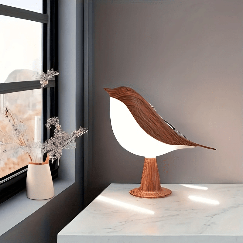 Touch-Controlled Bird Night Light – 3-Color Rechargeable LED Lamp