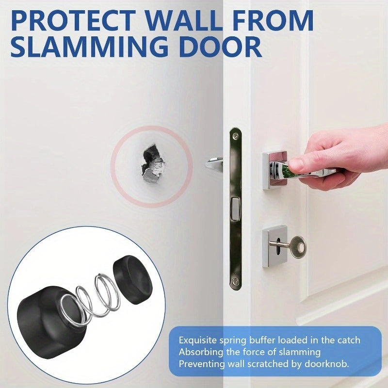 Stainless Steel Magnetic Door Stoppers – No-Drilling Wall and Floor Mounting, Practical and Durable!