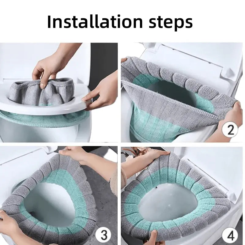 4Pcs Soft Toilet Seat Cover Pads – Comfort, Warmth, and Practicality for Your Bathroom!
