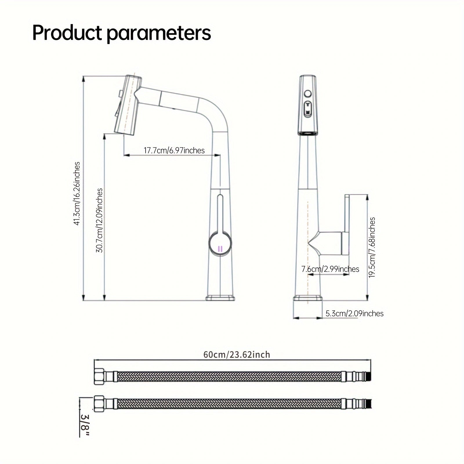 Soqo GreyFlex – 3-Mode Kitchen Faucet with Pull-Down Sprayer and Gun Grey Finish!