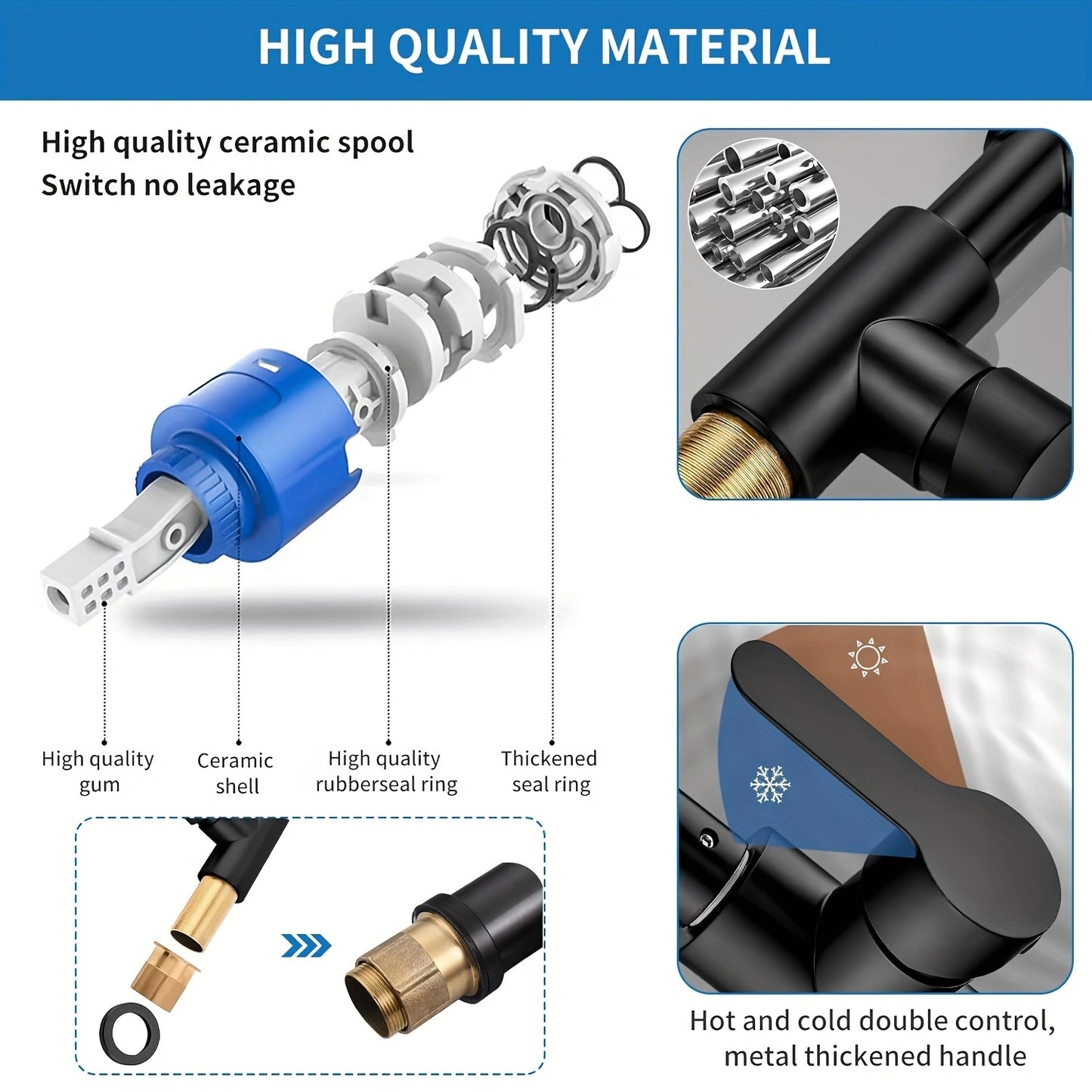 AquaSwivel Pro – Matte Swivel Faucet for Kitchen and Bathroom with 1080° Rotation and Modern Design!