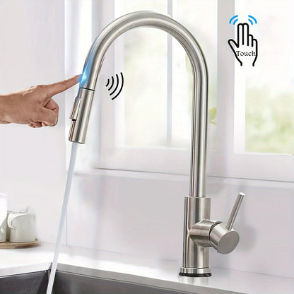 AquaTouch Pro Smart Kitchen Faucet with Touch Sensor, Modern Design, and Water-Saving Technology!