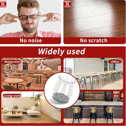 24 Pcs Chair Leg Floor Protectors with Felt Pads – Anti-Scratch and Noise Reduction for Hardwood and Laminate Floors!