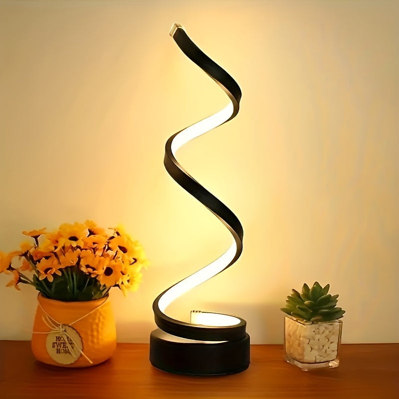 Vintage-Inspired Spiral LED Desk Lamp – Elegant &amp; Adjustable Lighting