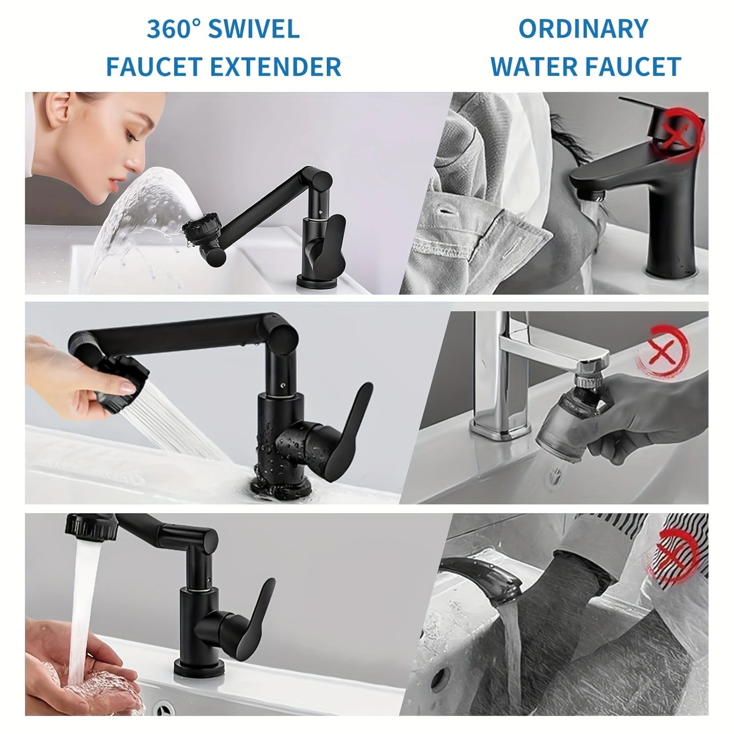 AquaSwivel Pro – Matte Swivel Faucet for Kitchen and Bathroom with 1080° Rotation and Modern Design!