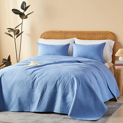 3pcs Elegant Microfiber Quilt Set – Comfort, Style, and Soundwave Technology for All Seasons!