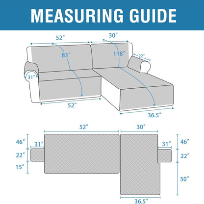Waterproof L Shape Sofa Slipcover – Total Protection for Sectional Sofas and Pets!