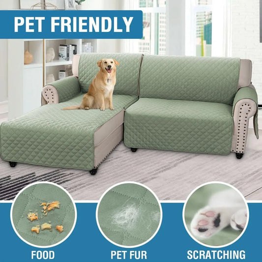Waterproof L Shape Sofa Slipcover – Total Protection for Sectional Sofas and Pets!