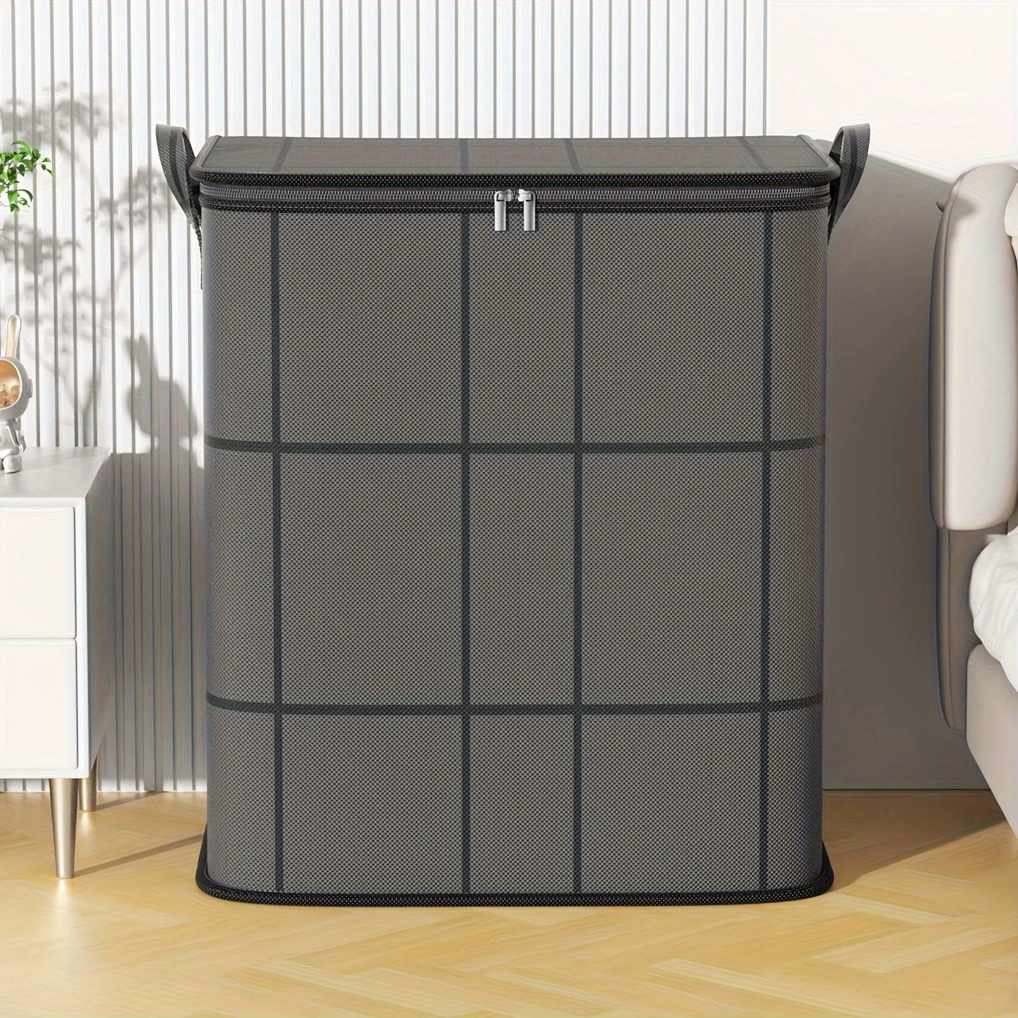 Large Capacity Casual Style Non-Woven Foldable Storage Bag – Organize Clothes and Blankets with Style!