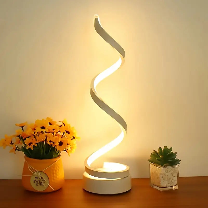 Vintage-Inspired Spiral LED Desk Lamp – Elegant &amp; Adjustable Lighting