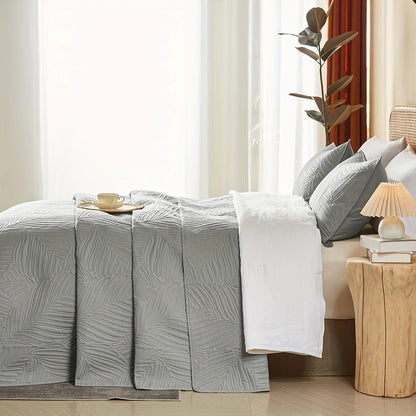 3pcs Elegant Microfiber Quilt Set – Comfort, Style, and Soundwave Technology for All Seasons!