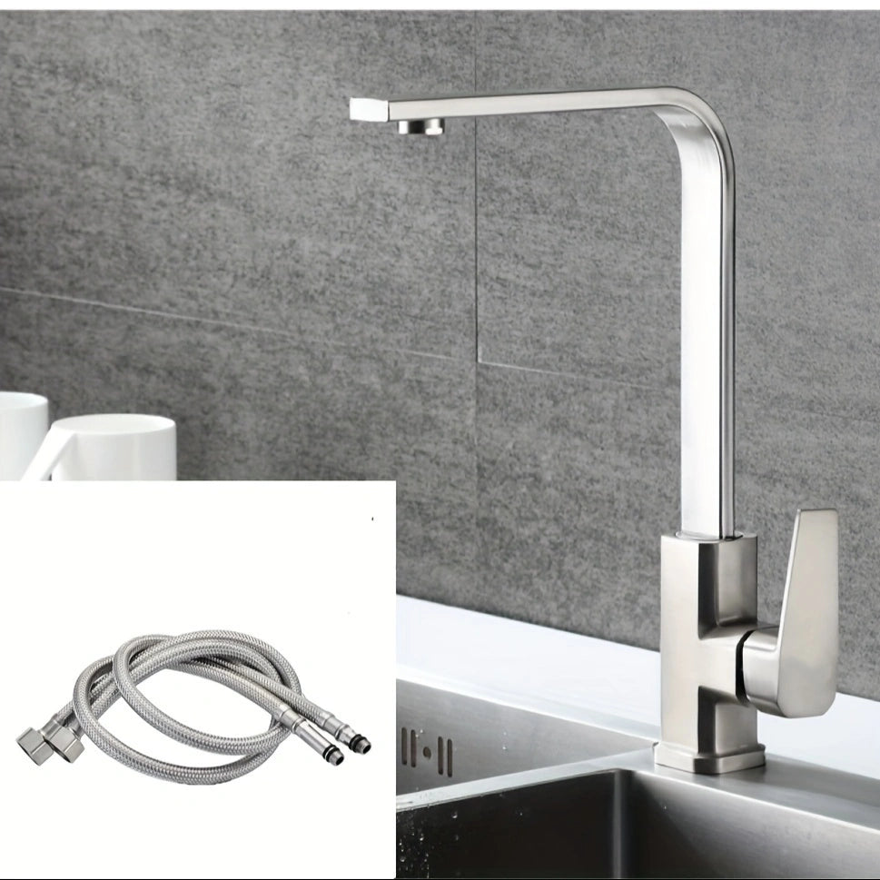 AquaHarvest Pro – Rotatable Faucet for Vegetable Sinks with Modern Design and Hot & Cold Water Control!