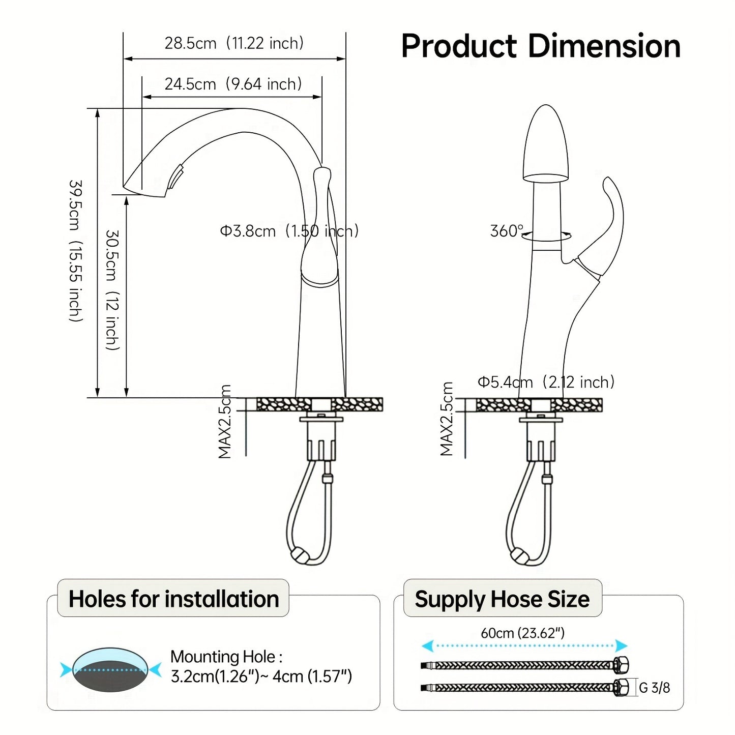 Soqo Flex – Pull-Out Kitchen Faucet with 360° Rotation and Modern Design for Home or Commercial Use!