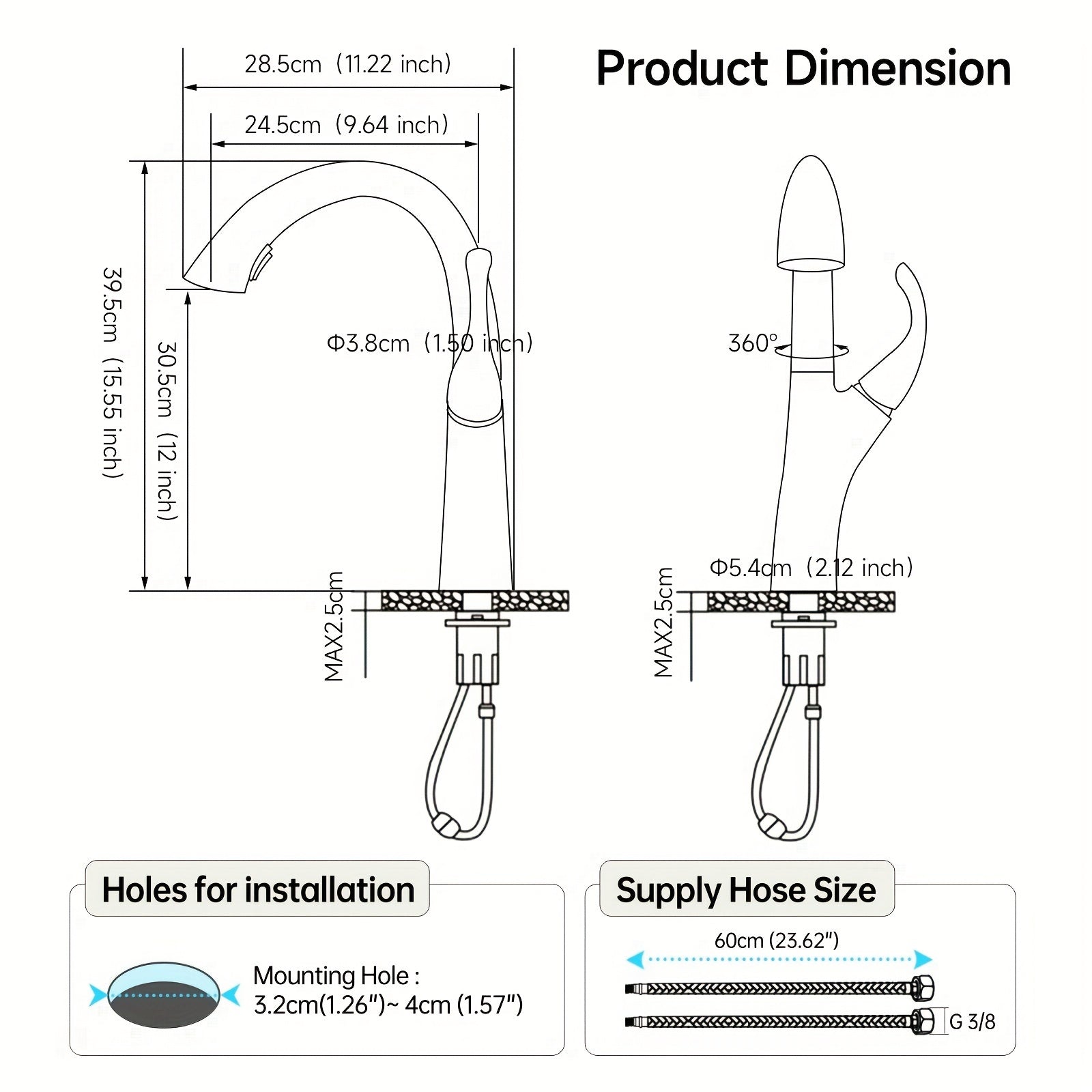 Soqo Flex – Pull-Out Kitchen Faucet with 360° Rotation and Modern Design for Home or Commercial Use!