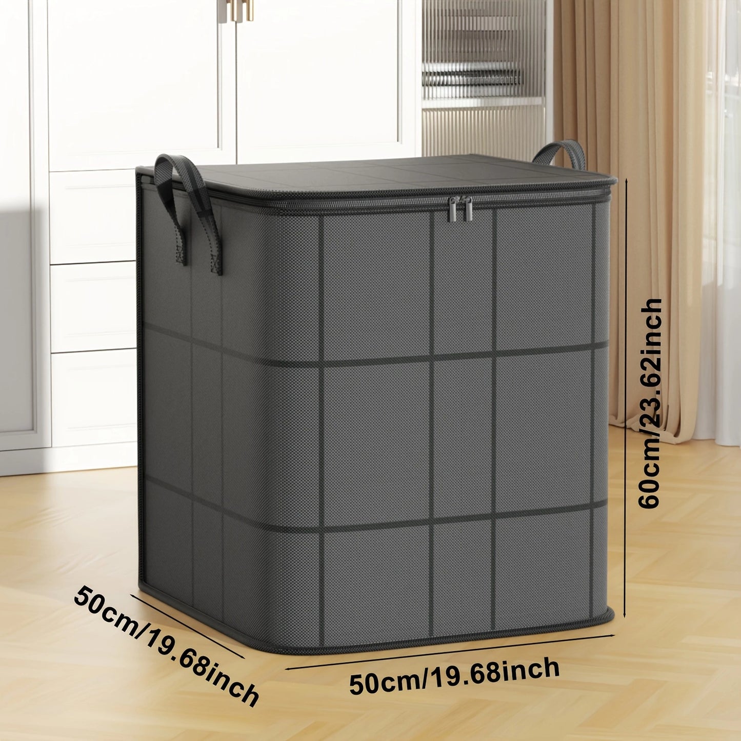 Large Capacity Casual Style Non-Woven Foldable Storage Bag – Organize Clothes and Blankets with Style!