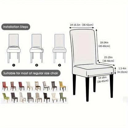 4/6Pcs Stretch Decorative Dining Chair Covers – Artistic Style, Dustproof Protection, and Comfort for All Seasons!