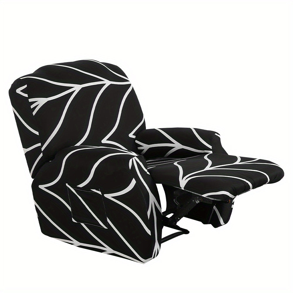 4Pcs/set Milk Stretch Recliner Sofa Covers – Elastic, Washable, and Stylish Protection for Your Living Room!