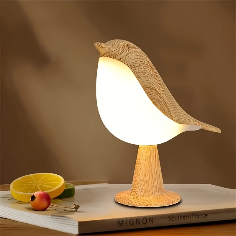 Touch-Controlled Bird Night Light – 3-Color Rechargeable LED Lamp