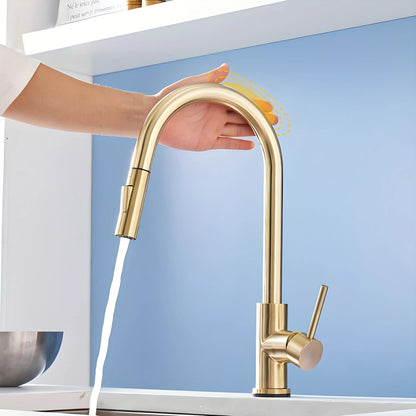 AquaTouch Pro Smart Kitchen Faucet with Touch Sensor, Modern Design, and Water-Saving Technology!