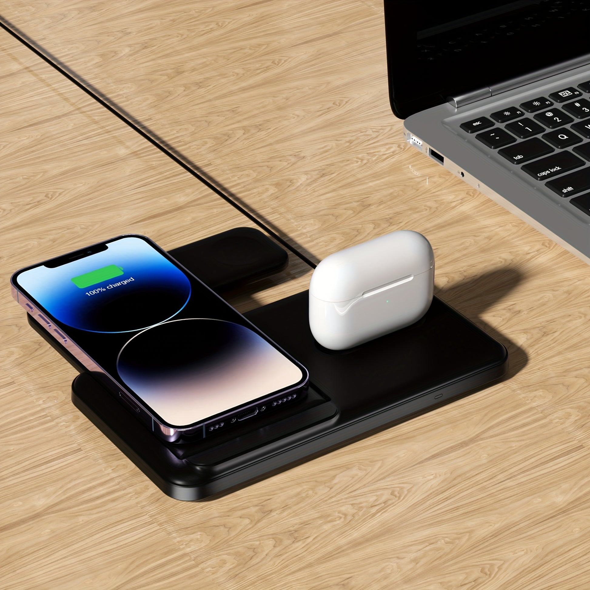 3-in-1 Foldable Wireless Charger – Fast Charging Station for iPhone, Apple Watch & AirPods