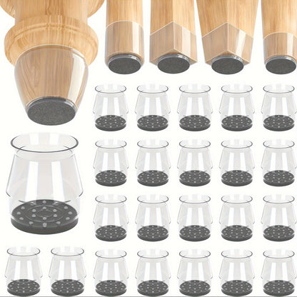 24 Pcs Chair Leg Floor Protectors with Felt Pads – Anti-Scratch and Noise Reduction for Hardwood and Laminate Floors!