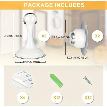 Stainless Steel Magnetic Door Stoppers – No-Drilling Wall and Floor Mounting, Practical and Durable!