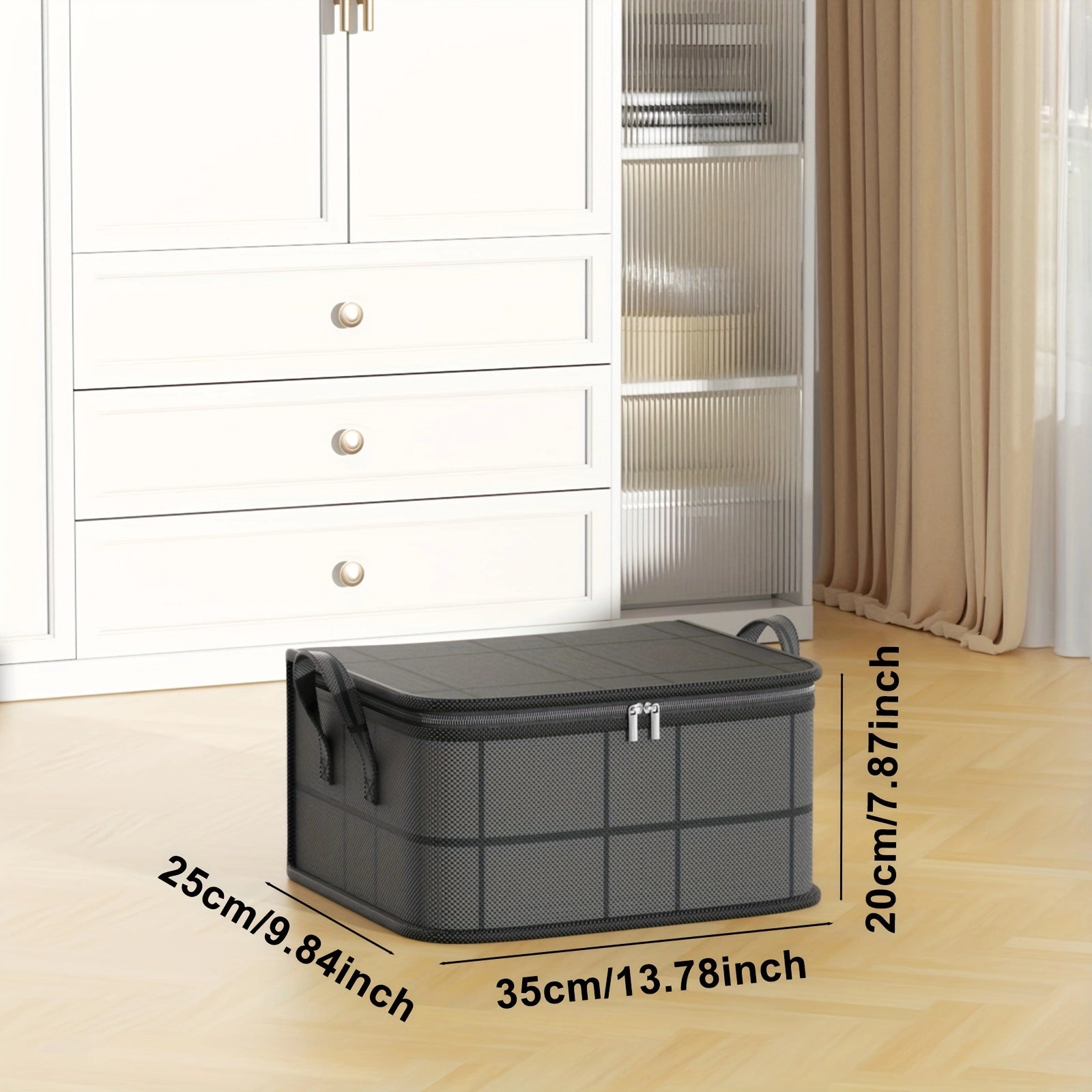 Large Capacity Casual Style Non-Woven Foldable Storage Bag – Organize Clothes and Blankets with Style!