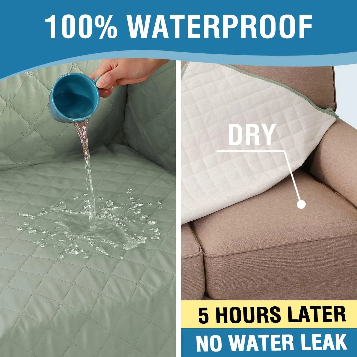 Waterproof L Shape Sofa Slipcover – Total Protection for Sectional Sofas and Pets!