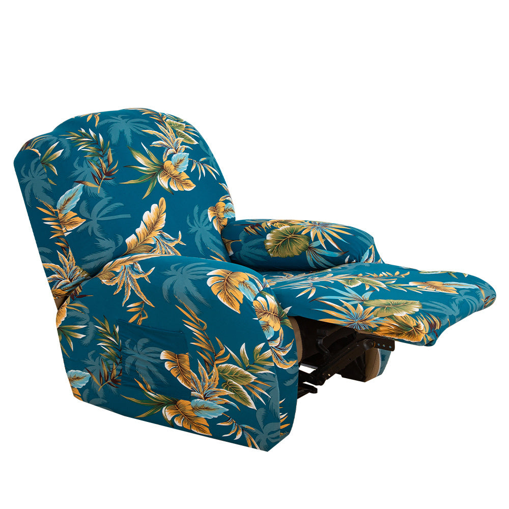 4Pcs/set Milk Stretch Recliner Sofa Covers – Elastic, Washable, and Stylish Protection for Your Living Room!