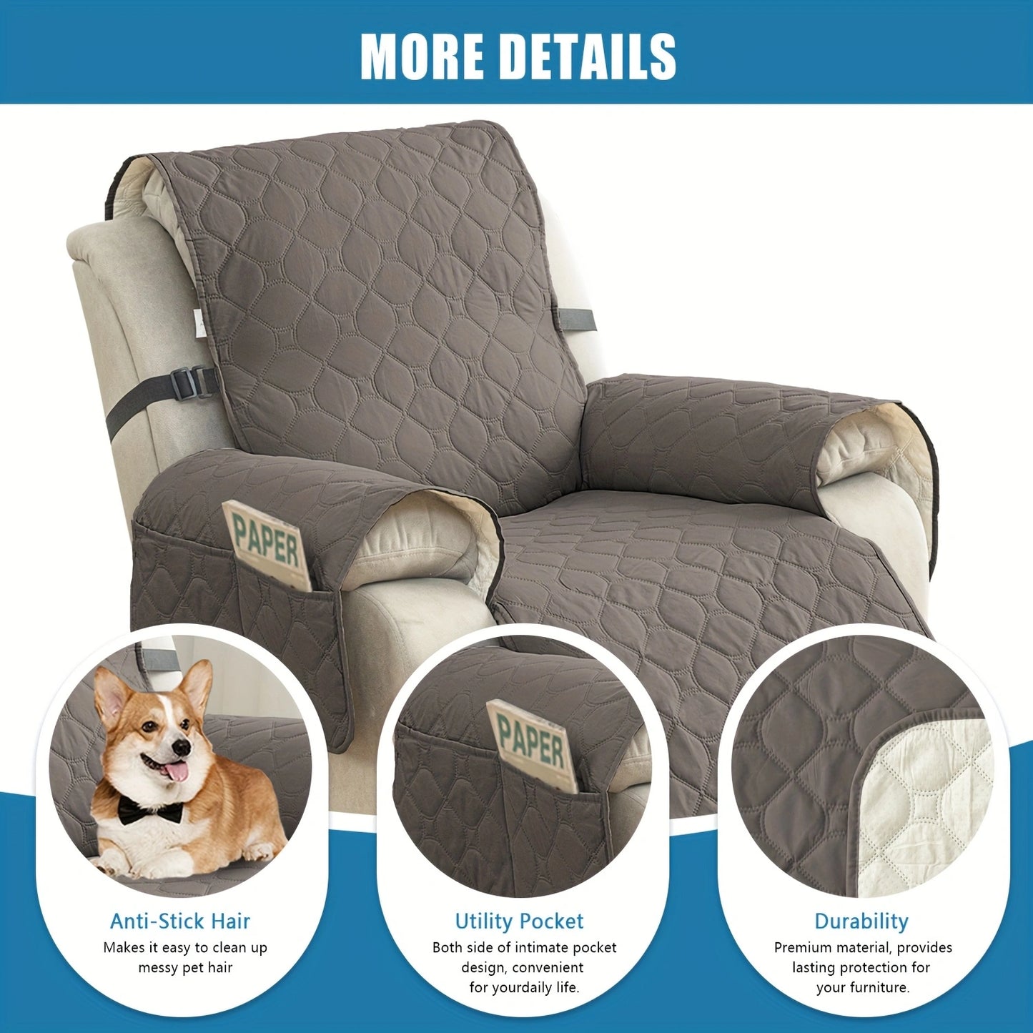 100% Waterproof Recliner Sofa Cover – Non-Slip, Pet-Resistant, and Stylish Protection!