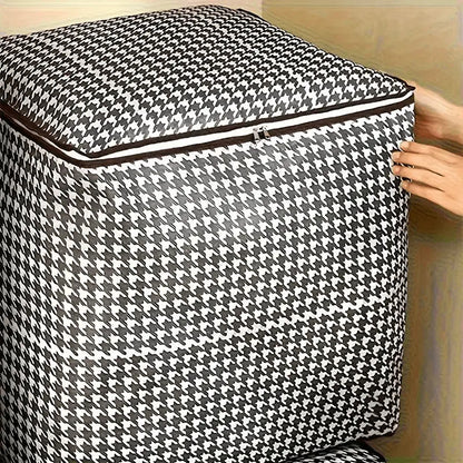 Extra Large 47.55 Gallon Houndstooth Thickened Storage Bags – Dustproof and Moisture Resistant for Clothes and Quilts!