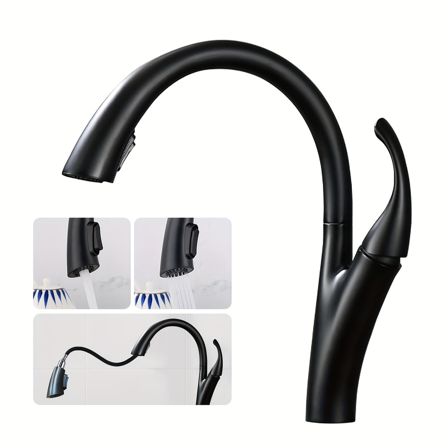 Soqo Flex – Pull-Out Kitchen Faucet with 360° Rotation and Modern Design for Home or Commercial Use!