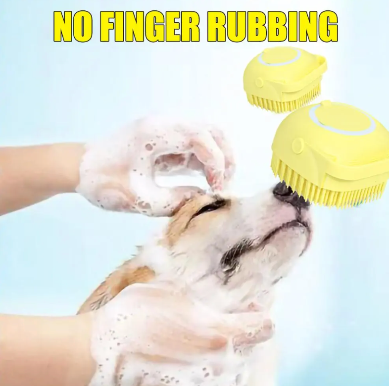 Simpatica spazzola da bagno per cani