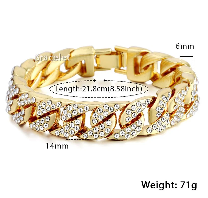Bracciale cubano Miami Gold Curb