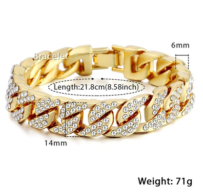 Bracciale cubano Miami Gold Curb