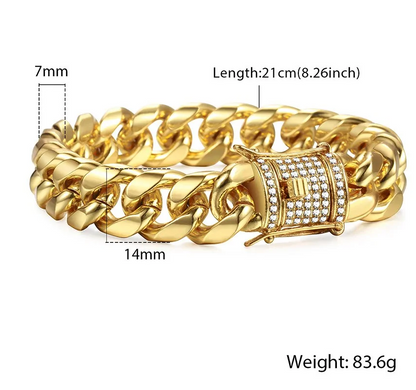 Bracciale cubano Miami Gold Curb