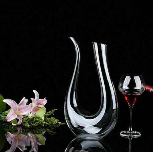 Decanter per vino in cristallo a forma di U da 1500 ml