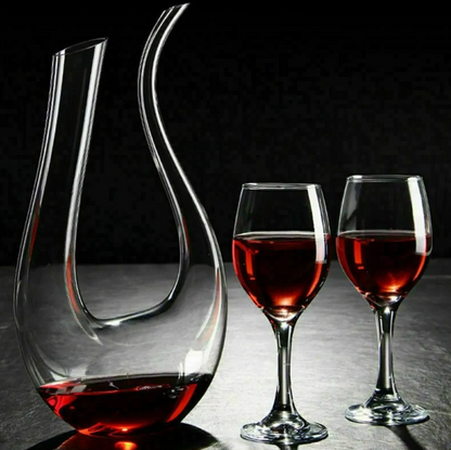Decanter per vino in cristallo a forma di U da 1500 ml