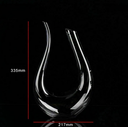 Decanter per vino in cristallo a forma di U da 1500 ml