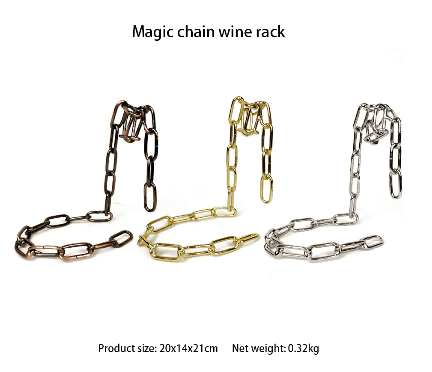 Portabottiglie di vino con catena di ferro magico