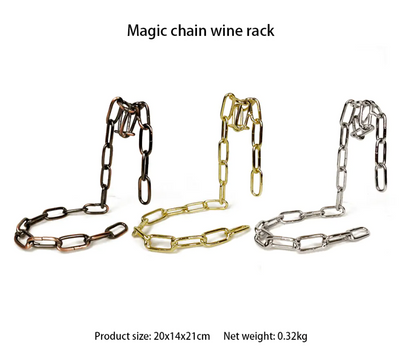Portabottiglie di vino con catena di ferro magico