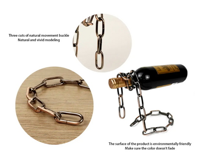Portabottiglie di vino con catena di ferro magico