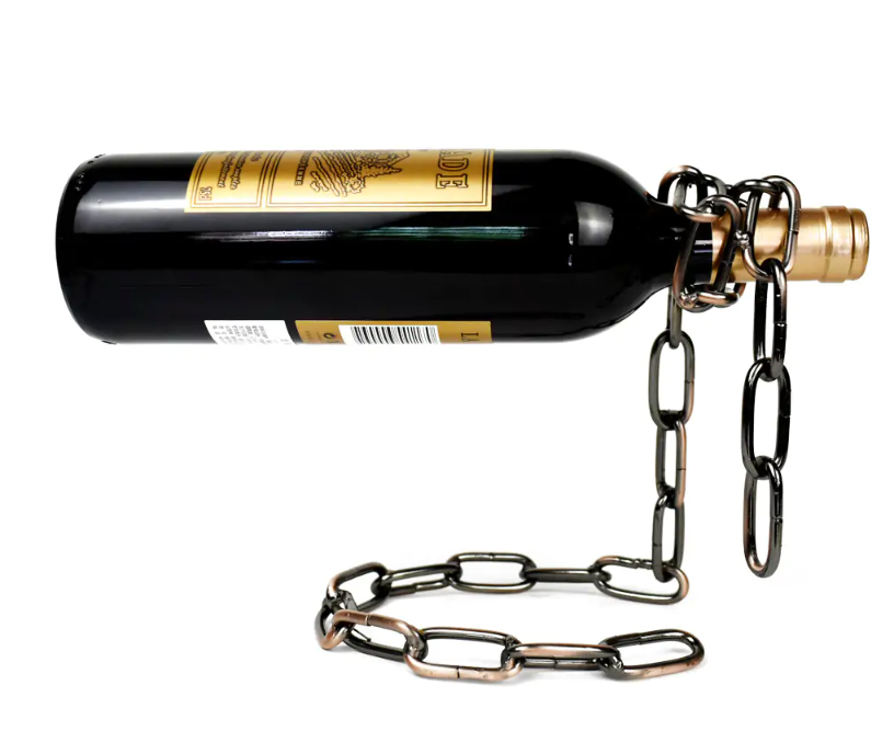 Portabottiglie di vino con catena di ferro magico